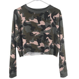 Divided H&M Sweater Womens Large Camo Cropped Long Sleeve Pullover Camouflage